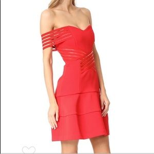 NICHOLAS Poppy Red Bandage Off-Shoulder Dress NWT
